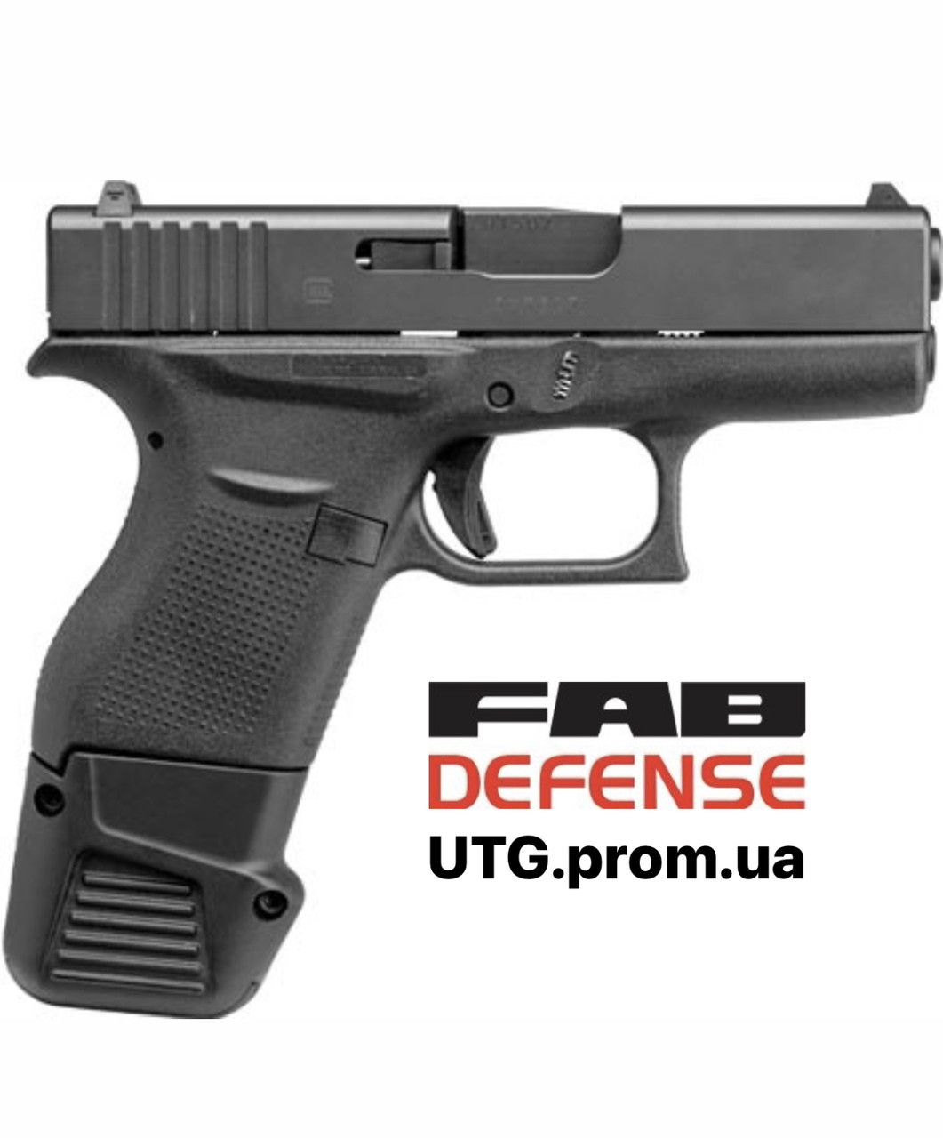 4067789160_podovzhuvach-magazinu-fab Подовжувач магазину FAB Defense для Glock 43 (+4 патрони) - Зображення 1