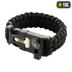M-Tac браслет паракорд із компасом, іскристиком і свистком Black