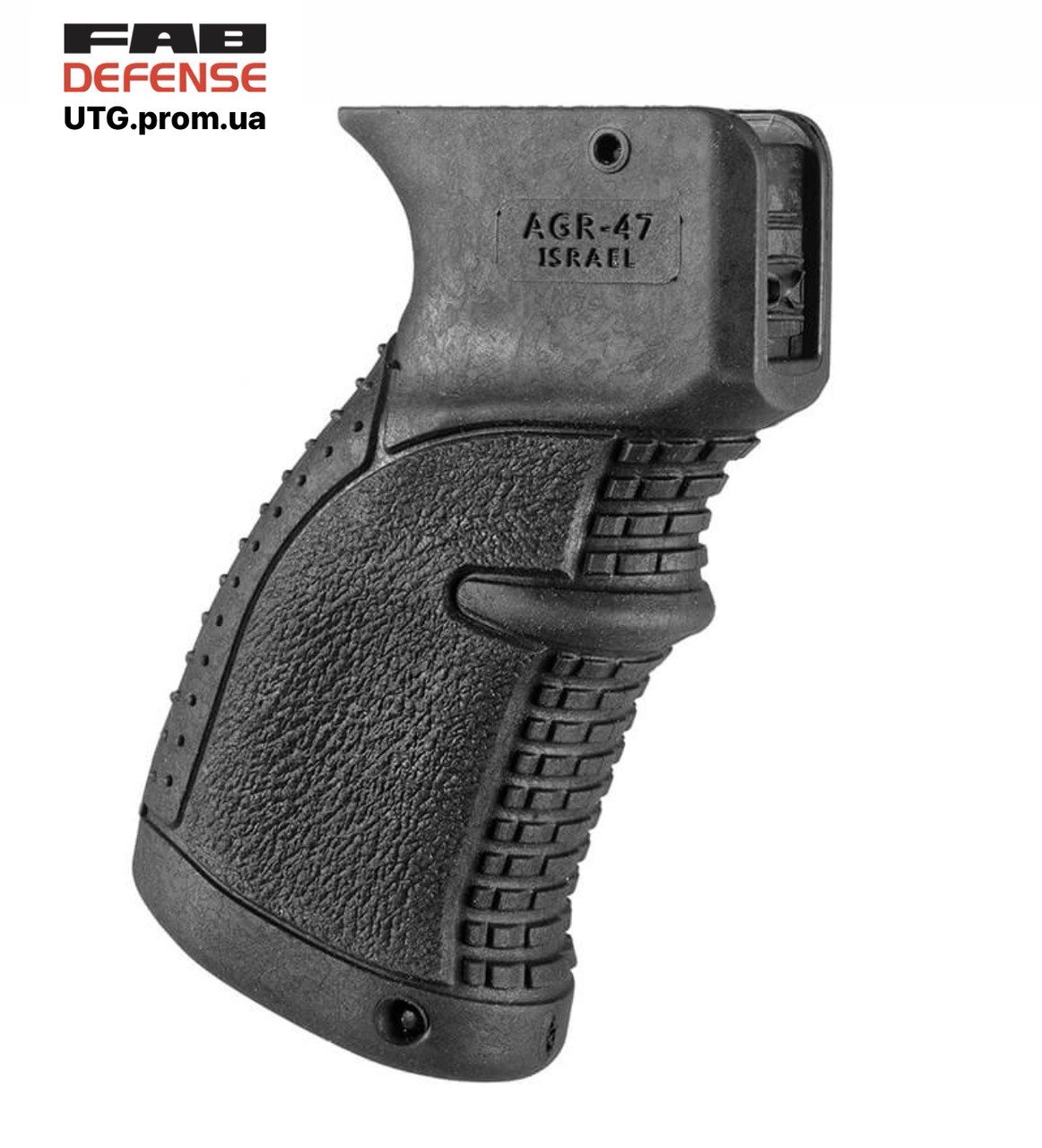 4228408065_ruchka-pistoletna-fab Ручка пістолетна FAB Defense AGR-47 прогумована для АК-47/74 (Сайга). Колір чорний - Зображення 1
