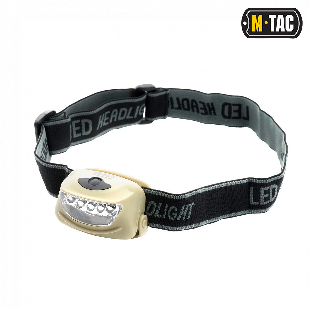 4569945335_m-tac-lihtar-nalobnij M-Tac ліхтар налобний 4+1 LED Khaki - Зображення 1