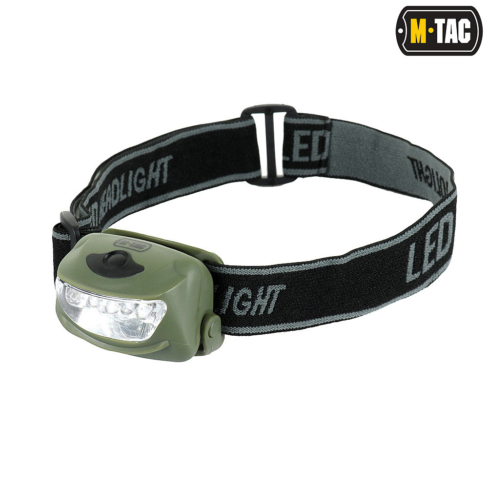 4569995024_m-tac-lihtar-nalobnij M-Tac ліхтар налобний 4+1 LED Olive - Зображення 1