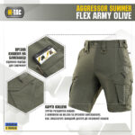 M-Tac шорти Aggressor Summer Flex Army Olive - Зображення 4
