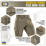 M-Tac шорти Aggressor Summer Flex Dark Olive - Зображення 3
