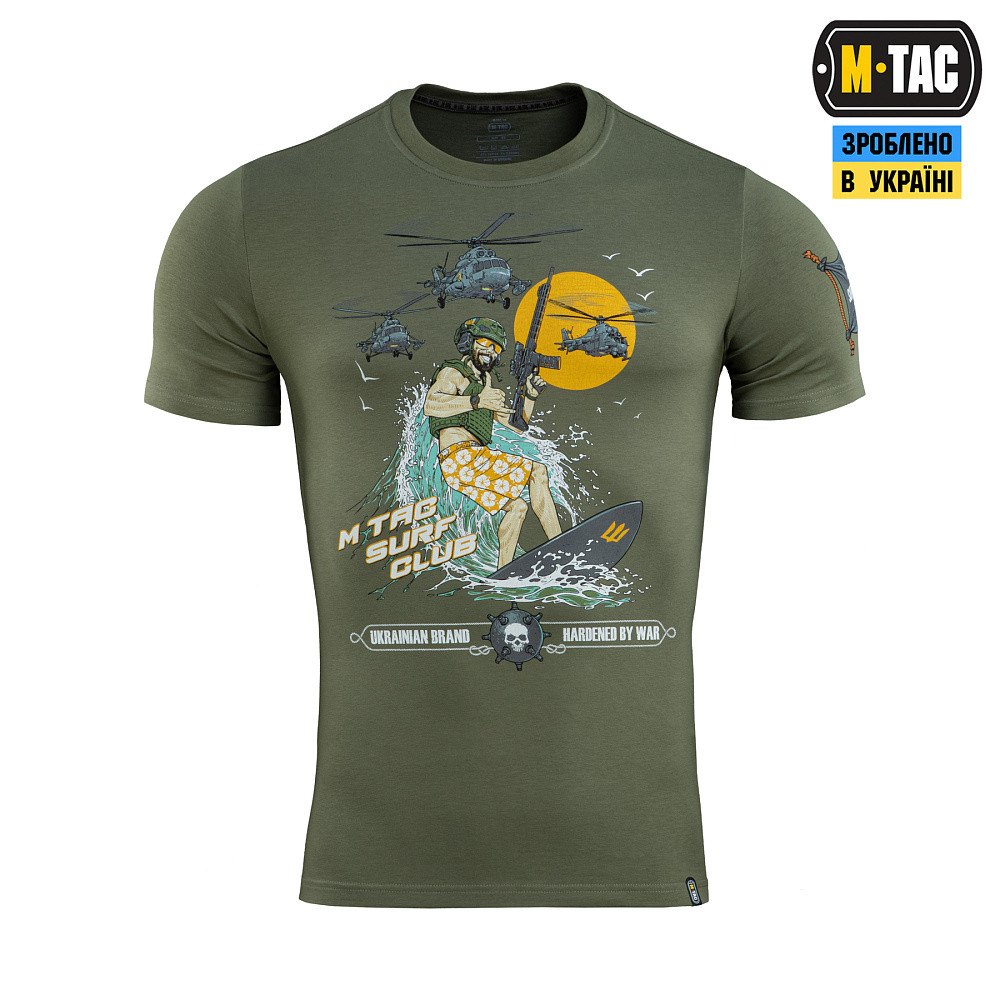 4833994333_m-tac-futbolka-surf M-TAC ФУТБОЛКА SURF CLUB LIGHT OLIVE - Зображення 1