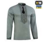 M-TAC ВИШИВАНКА 100% ЛЬОН СІРО-ЗЕЛЕНА - Зображення 3