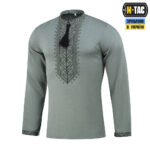 M-TAC ВИШИВАНКА 100% ЛЬОН СІРО-ЗЕЛЕНА - Зображення 2