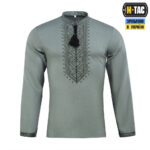 M-TAC ВИШИВАНКА 100% ЛЬОН СІРО-ЗЕЛЕНА