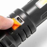 Акумуляторний ліхтар ручний 2в1 Gold Silver GS-835, з USB / Світлодіодний ліхтарик з боковою лампою - Зображення 3
