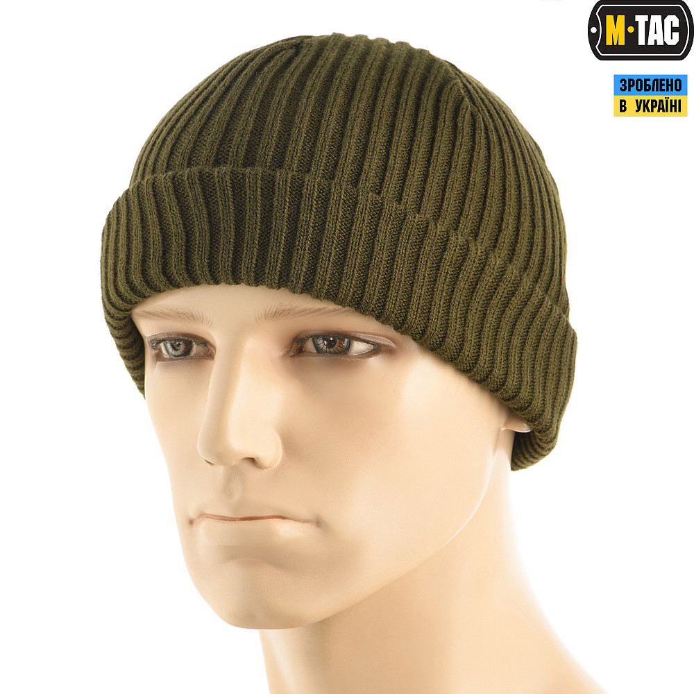 6278637017_m-tac-shapka-vyazana M-Tac шапка в'язана 100% акрил Dark Olive - Зображення 1