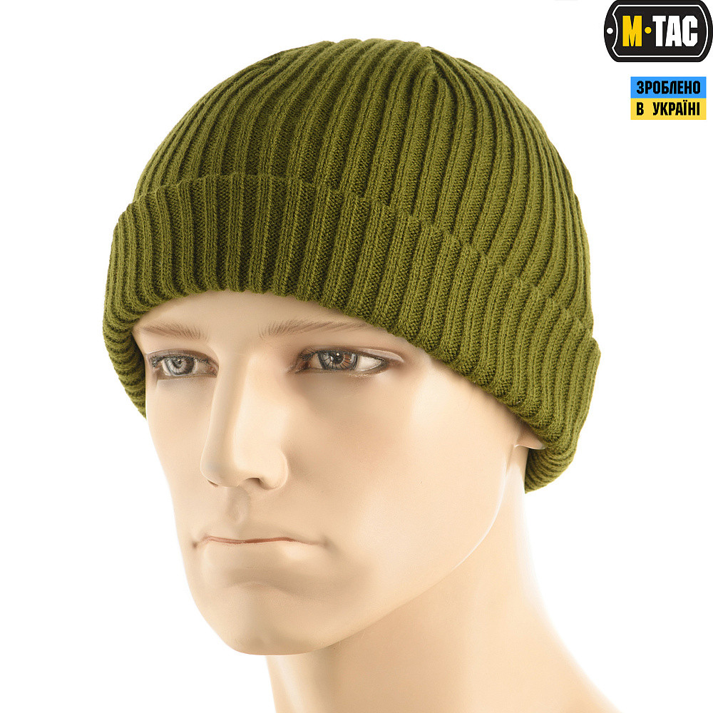 6278638977_m-tac-shapka-vyazana M-Tac шапка в'язана 100% акрил Olive - Зображення 1