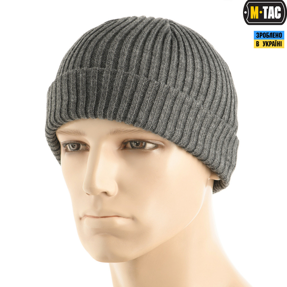 6278640114_m-tac-shapka-vyazana M-Tac шапка в'язана 100% акрил Grey - Зображення 1