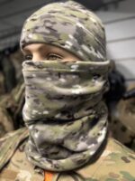 Набір  шапка + баф зимовий флісовий сірий мультикам - Зображення 2