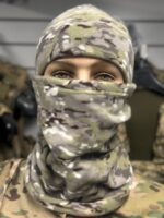 Набір  шапка + баф зимовий флісовий сірий мультикам