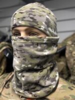 Набір  шапка + баф зимовий флісовий сірий мультикам - Зображення 4