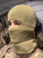 В'язана шапка-балаклава 2в1 койот - Зображення 3